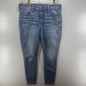 EUC American Eagle Jeans 10R Jegging‎  Skinny Distressed Stretch
